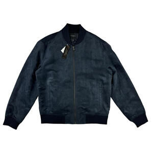 Banana Republic Vegan Suede Bomber Jacket Navy Size M